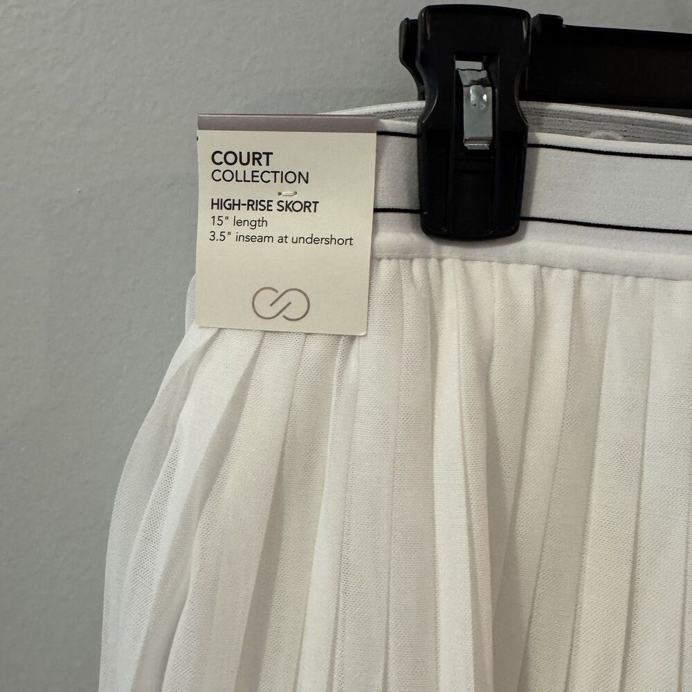 Calia Court High Rise Skort Womens Small White Pleated Athletic Tennis UPF 50 - Picture 3 of 5